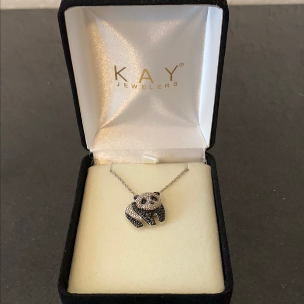 Sterling Silver Diamond Panda Necklace